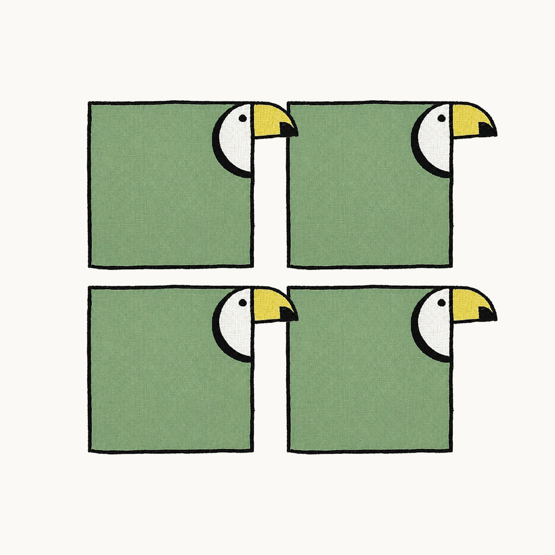 S/4 Tucan Cocktail Napkins