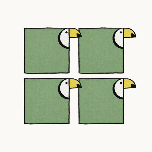 S/4 Tucan Cocktail Napkins