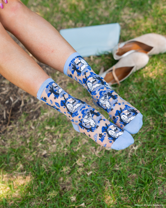 Casper and Trees Sheer Crew Sock