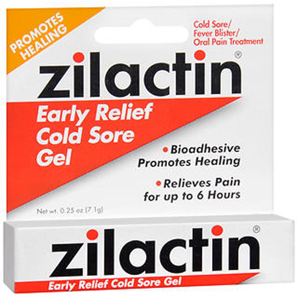 Zilactin Early Relief Cold Sore Medicated Gel, 0.25 Oz