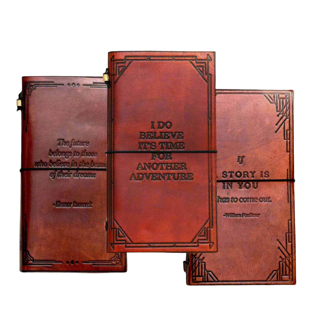Debossed Refillable Leather Traveler's Notebook