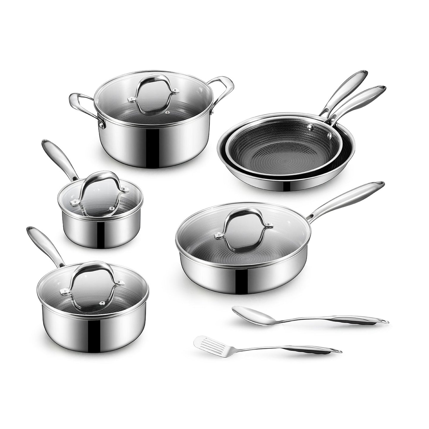 BE | LIVING - Circlad Series - 12 pcs Cookware Set - Triply Stainless Steel Circlad