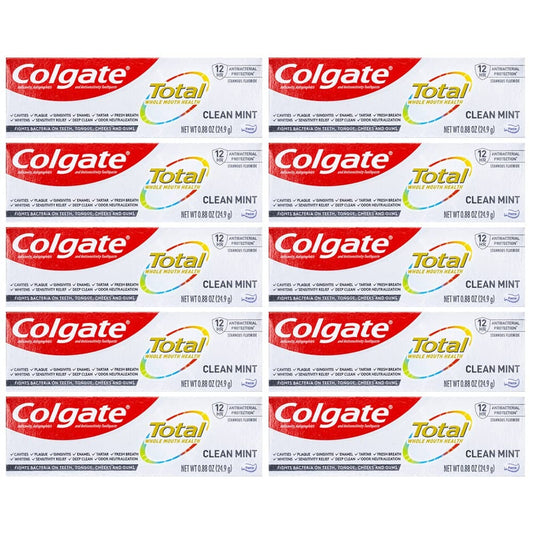 Colgate Total Toothpaste, Clean Mint, Travel Size, 0.88 Ounce