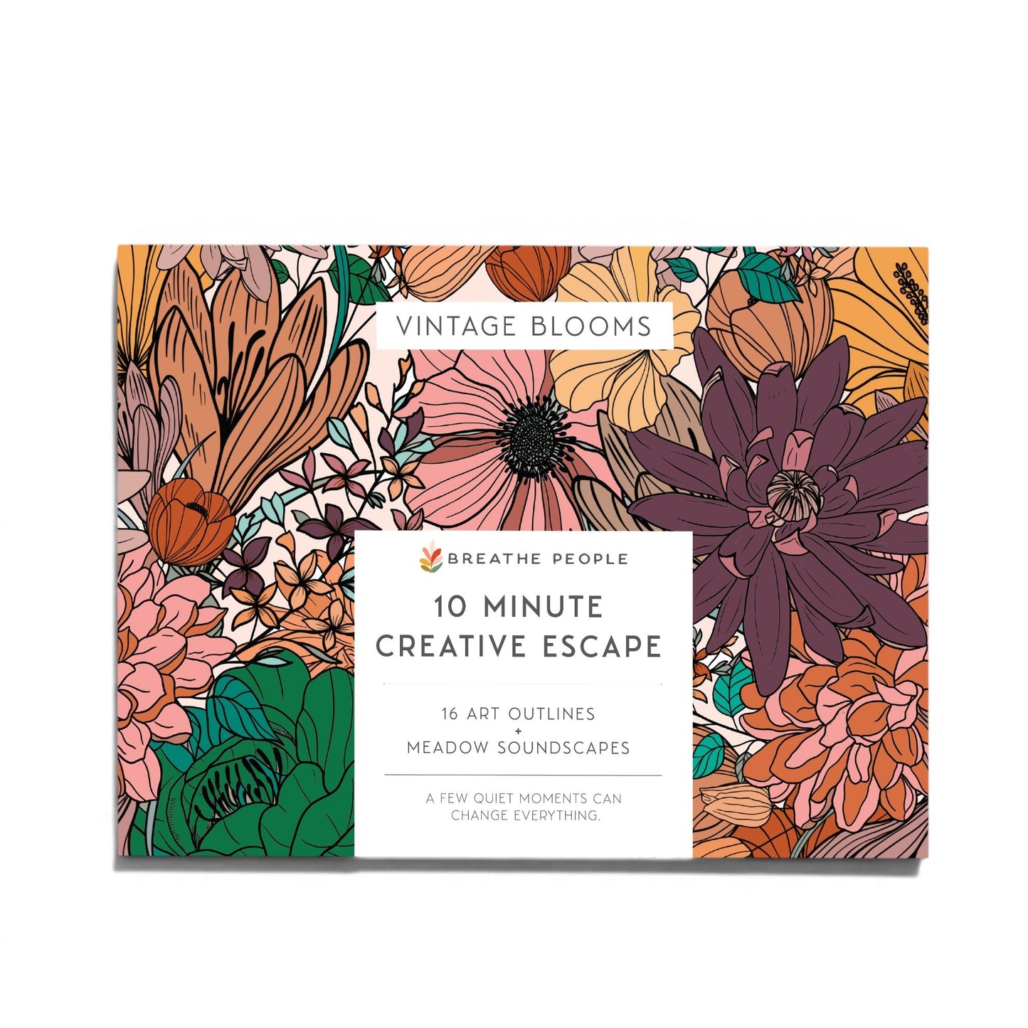 10 Minute Creative Escape Art Book — Vintage Bloom