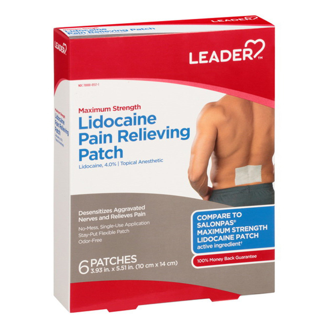 Leader Pain Relieving Patch, Lidocaine, Maximum Strength