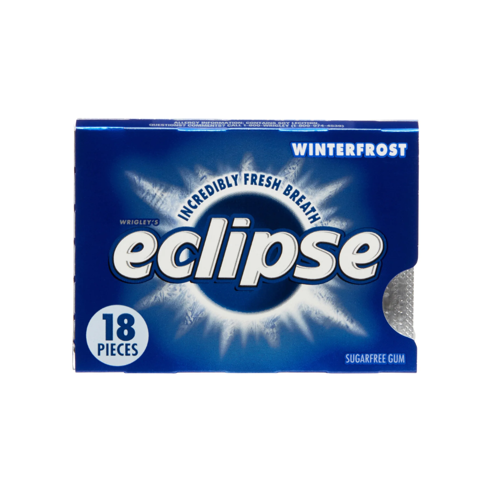 Eclipse Winterfrost Sugar Free Chewing Gum, Single Pack, 18 Piece