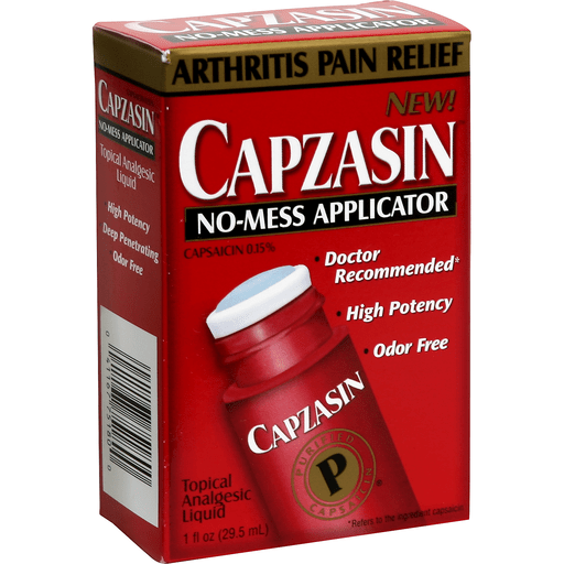 Capzasin Arthritis Pain Relief Topical Analgesic Liquid No-Mess Applicator