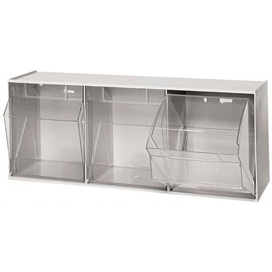 Quantum Storage Systems Tip Out Bin QTB303 - 3 Compartments Gray QTB303GY GLO-252191GY