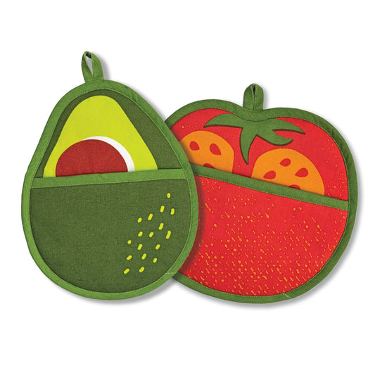 Avocado & Tomato Pot Holders Set of 2