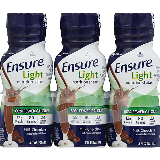Ensure Light Nutrition Shake Milk Chocolate Ready-to-Drink 8 Fl Oz Bottles