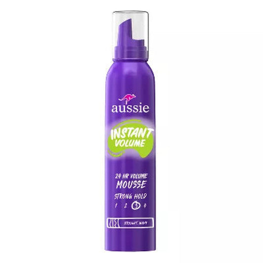 Aussie Instant Volume Hair Mousse 24 Hour Strong Hold, 6 Oz