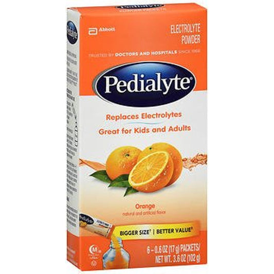 Pedialyte Orange Electrolyte Powder 6 0.6 Oz Packets
