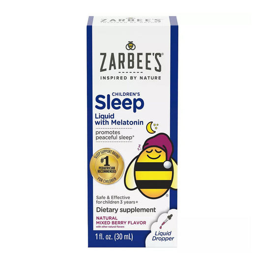 Zarbee's Naturals Children's Natural Mixed Berry Flavor Sleep Liquid With Melatonin 1 Fl Oz Box