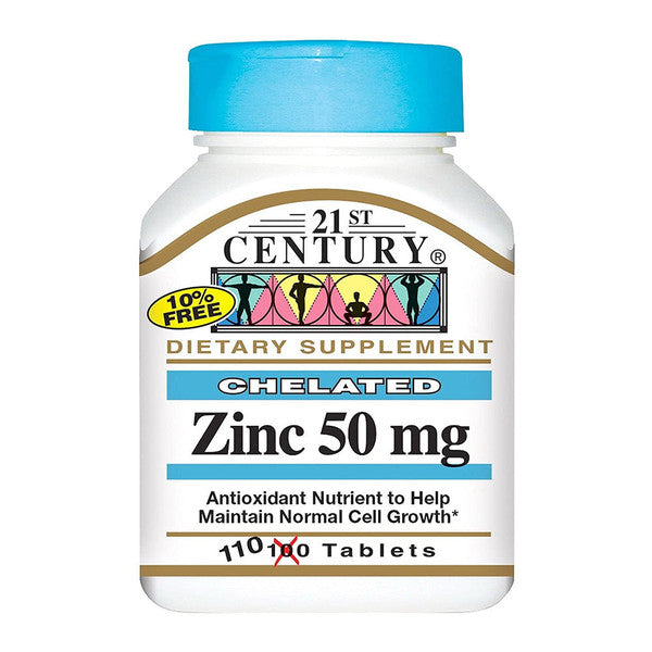 21st Century Chelated Zinc 50 Mg - 110 Tablets
