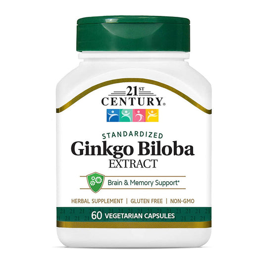 21st Century Ginkgo Biloba Extract, Standardized, Vegetarian Capsules