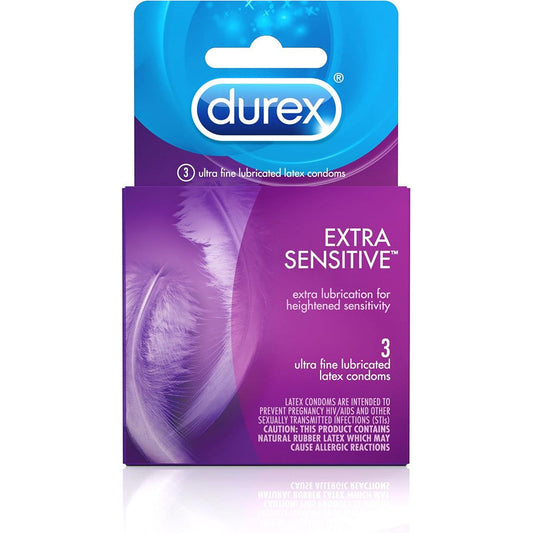 Durex Extra Sensitive Condoms, Latex, Ultra Fine, Lubricated