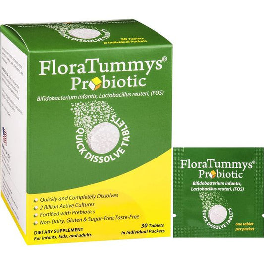 FloraTummys Probiotic Quick Dissolve Tablets For Adults, Kids, Infants