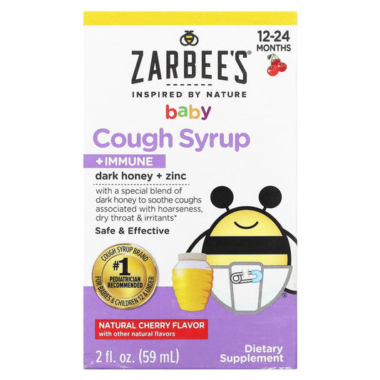Zarbee's Baby Cough Syrup Immune Natural Cherry Flavor 2 Fl Oz