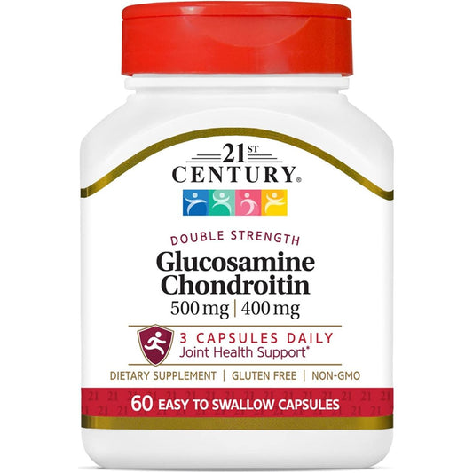 21st Century Glucosamine / Chondroitin, Double Strength, 500 Mg / 400 Mg, 60 Easy To Swallow Capsules