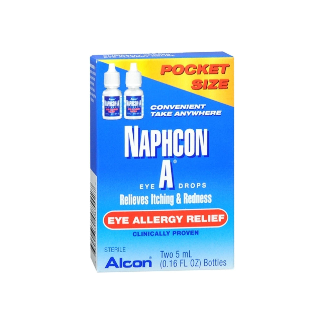 Alcon Naphcon A Eye Drops Relieves Allergy Relief Pocket Size 2/5ml