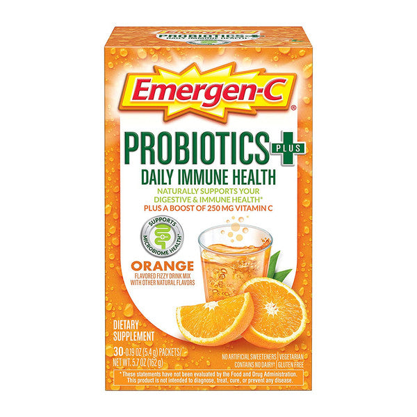Emergen-C Fizzy Drink Mix Daily Immune Health Orange Probiotics