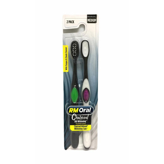 RM Oral Toothbrushes, Charcoal, Medium
