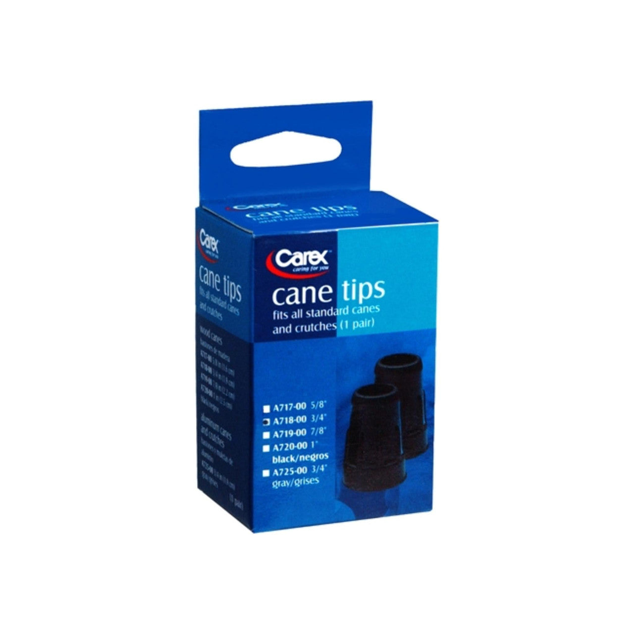 Carex Cane Tips, 3/4", Black
