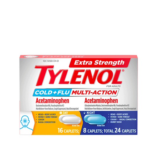 Tylenol Cold + Flu, Extra Strength, Multi Action, Caplets