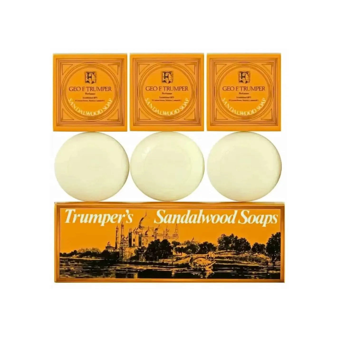Geo F. Trumper 3x75g Trumper's Collections Perfumer Sandalwood Soap Vintage
