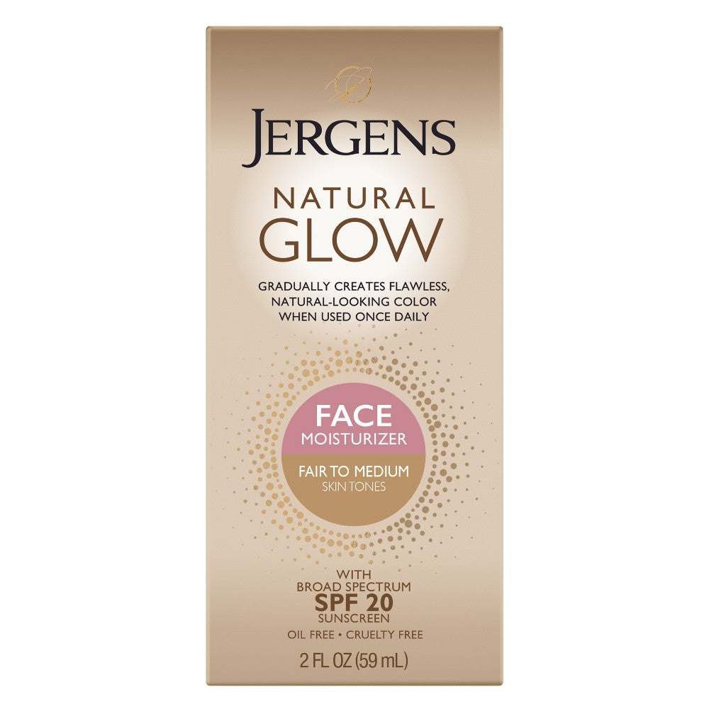 Jergens Natural Glow, Face Daily Moisturizer, SPF 20, Fair To Medium, 2 Fl Oz (59 Ml)