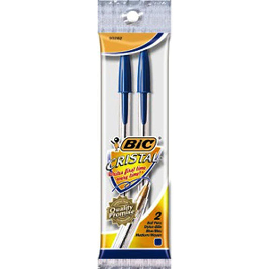 BIC Ball Point Pens 2Pk Blue Medium - 1 Pkg