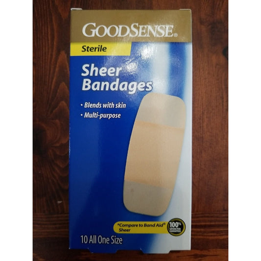 GoodSense Sheer Bandages, 2" X 4", 10 Ct All One Size