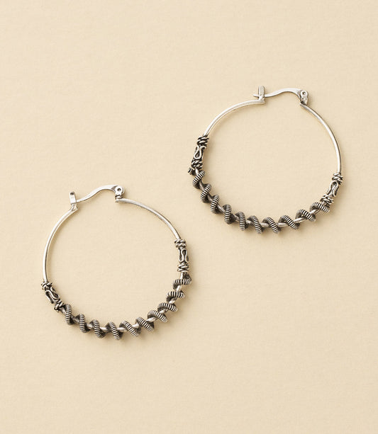 Rani Hoop Earrings - Silver Tone