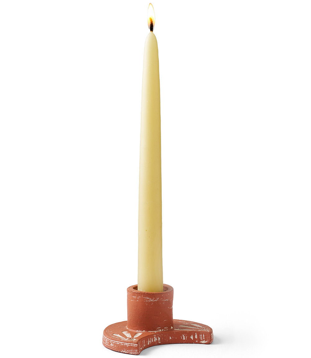 Daksha Crescent Moon Taper Candle Holder - terracotta - Osadia Concept Store