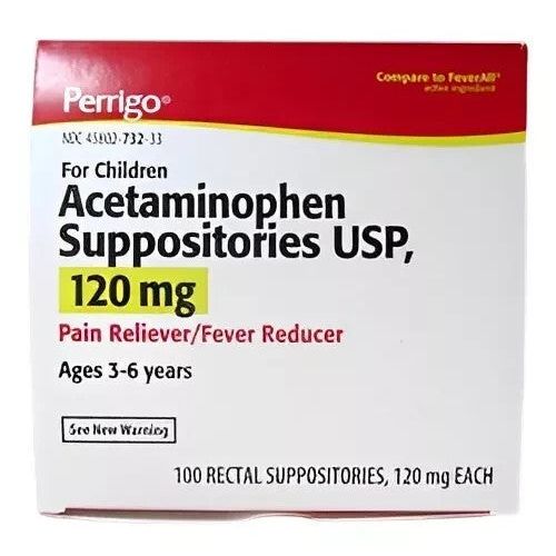 Perrigo Acetaminophen Rectal Suppositories 120mg 100ct