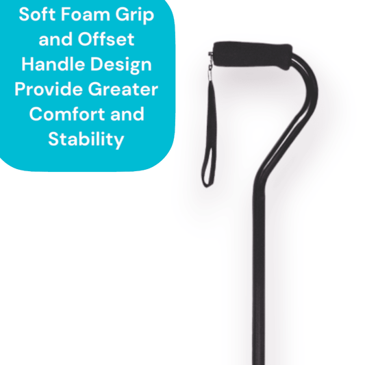 Essential Medical Supply Endurance Offset Handle Cane In Black