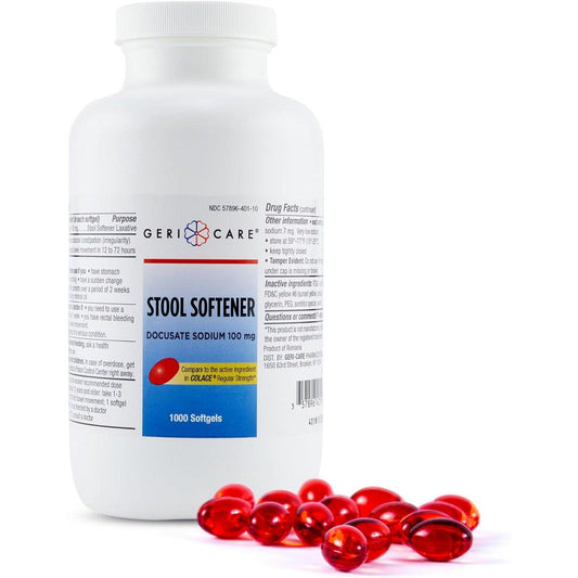 GeriCare Docusate Sodium 100mg Stool Softener Softgels