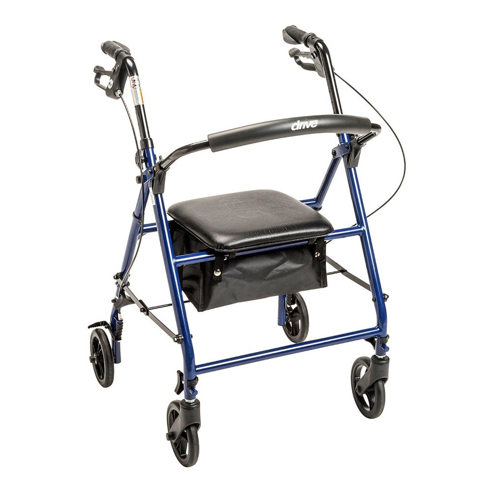 DRV-Drive Medical Steel Rollator 6" Wheels - Blue
