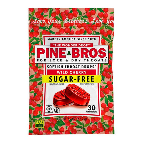 Pine Bros. Sore Throat Softish Drops Wild Cherry Sugar Free