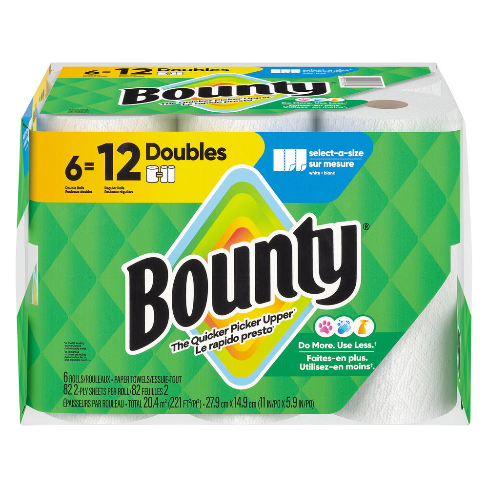 Bounty White 2 Ply Select A Size Double Rolls Paper Towels