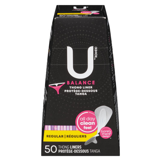 U by Kotex Balance Daily Wrapped Thong Panty Liners, Regular