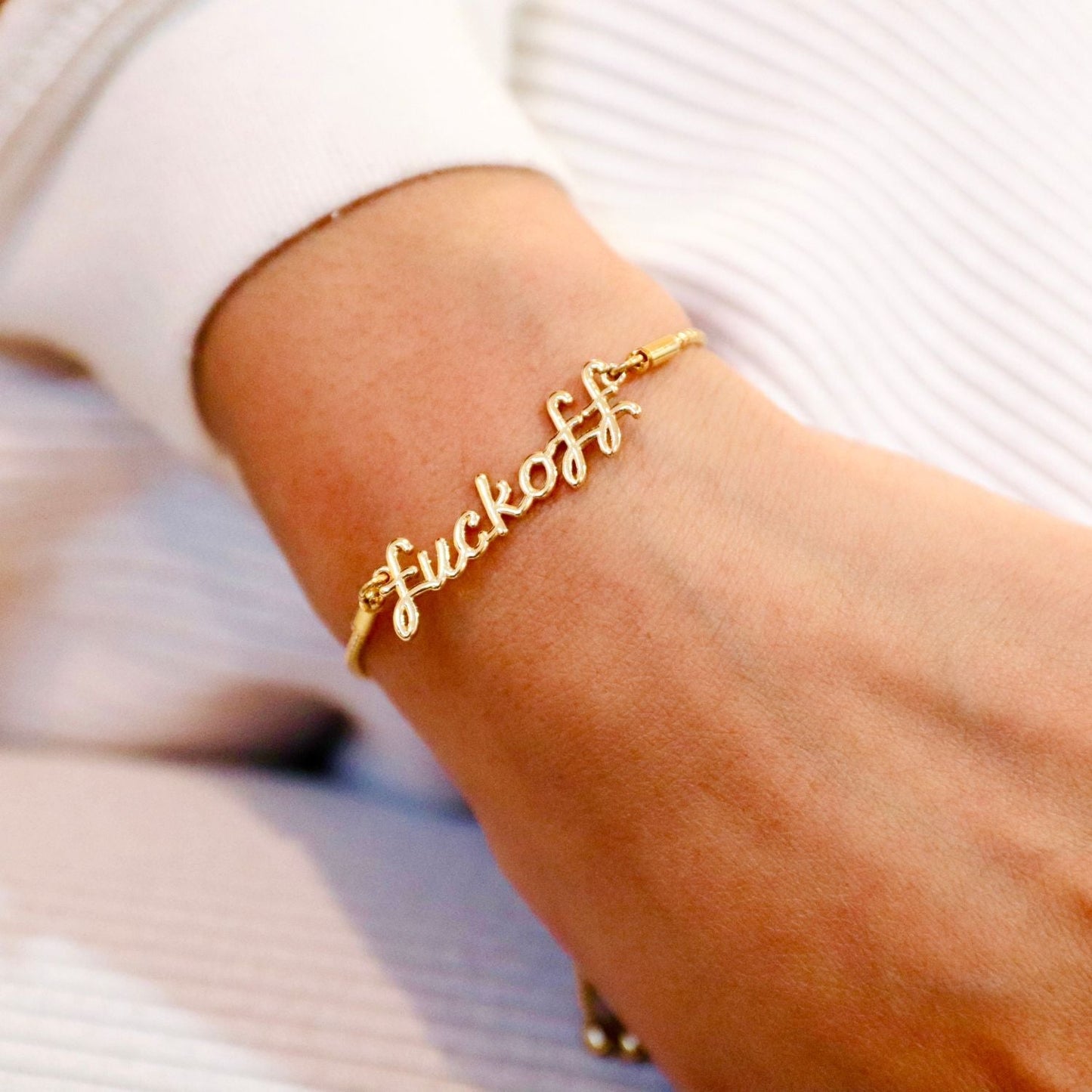 Fuck Off Bracelet (Gold and Silver)