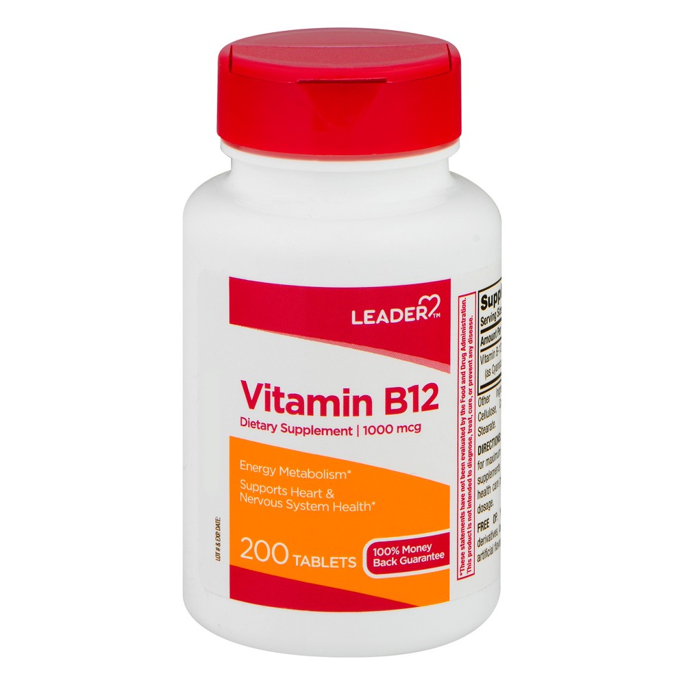 Leader Health Care Vitamin B 12, Dietary Supplement, 1000 Mcg Tablets
