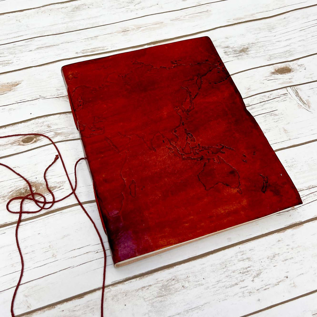 Extra Large World Map Handmade Leather Journal