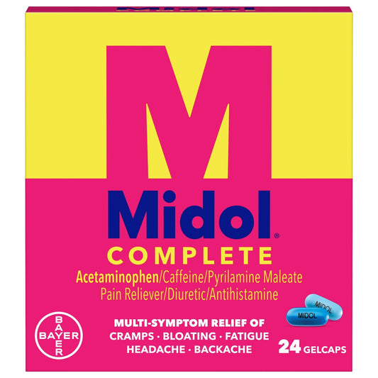 Midol Complete Menstrual Pain Relief Gelcaps With Acetaminophen