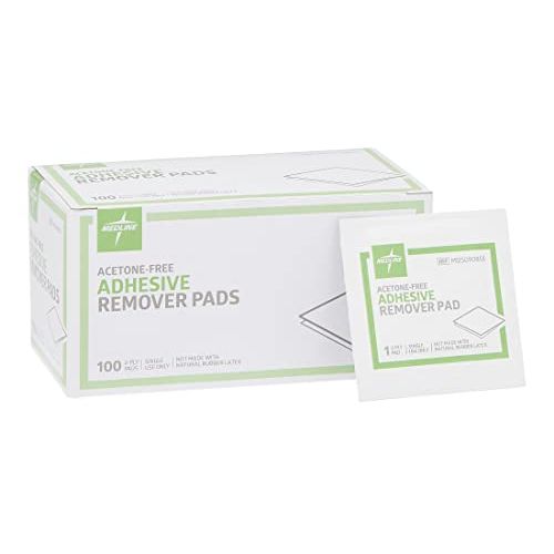 Medline Adhesive Remover Pads, Acetone-Free, 2-Ply, Box Of 100