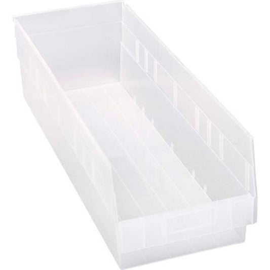 Quantum Storage Systems Plastic Nesting Shelf Bin QSB214 8-3/8″”W X 23-5/8″”L X 6″”H Clear