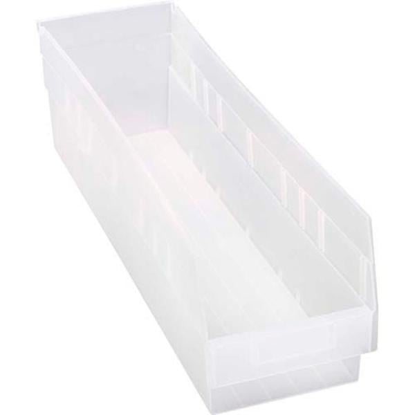 Quantum Storage Systems B2244923 QSB206 Plastic Nesting Shelf Bin - 6.62 X 23.62 X 6 In. - Clear