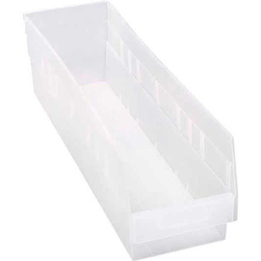 Quantum Storage Systems B2244923 QSB206 Plastic Nesting Shelf Bin - 6.62 X 23.62 X 6 In. - Clear