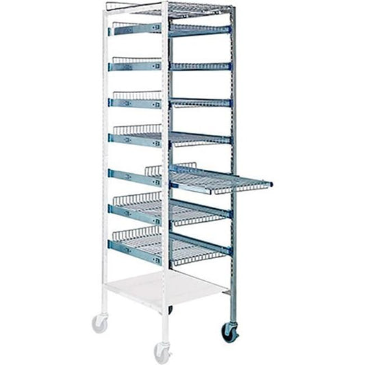 Quantum Storage Systems B3149420 Partition Store Basket Cart With Add-On Unit & Wire Baskets Chrome - 19.5 X 24 X 75 In
